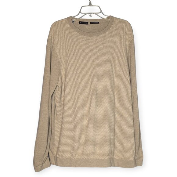 Under Armour Men's Threadborne Wool Blend Beige Crewneck Sweater Size XL - Picture 1 of 14